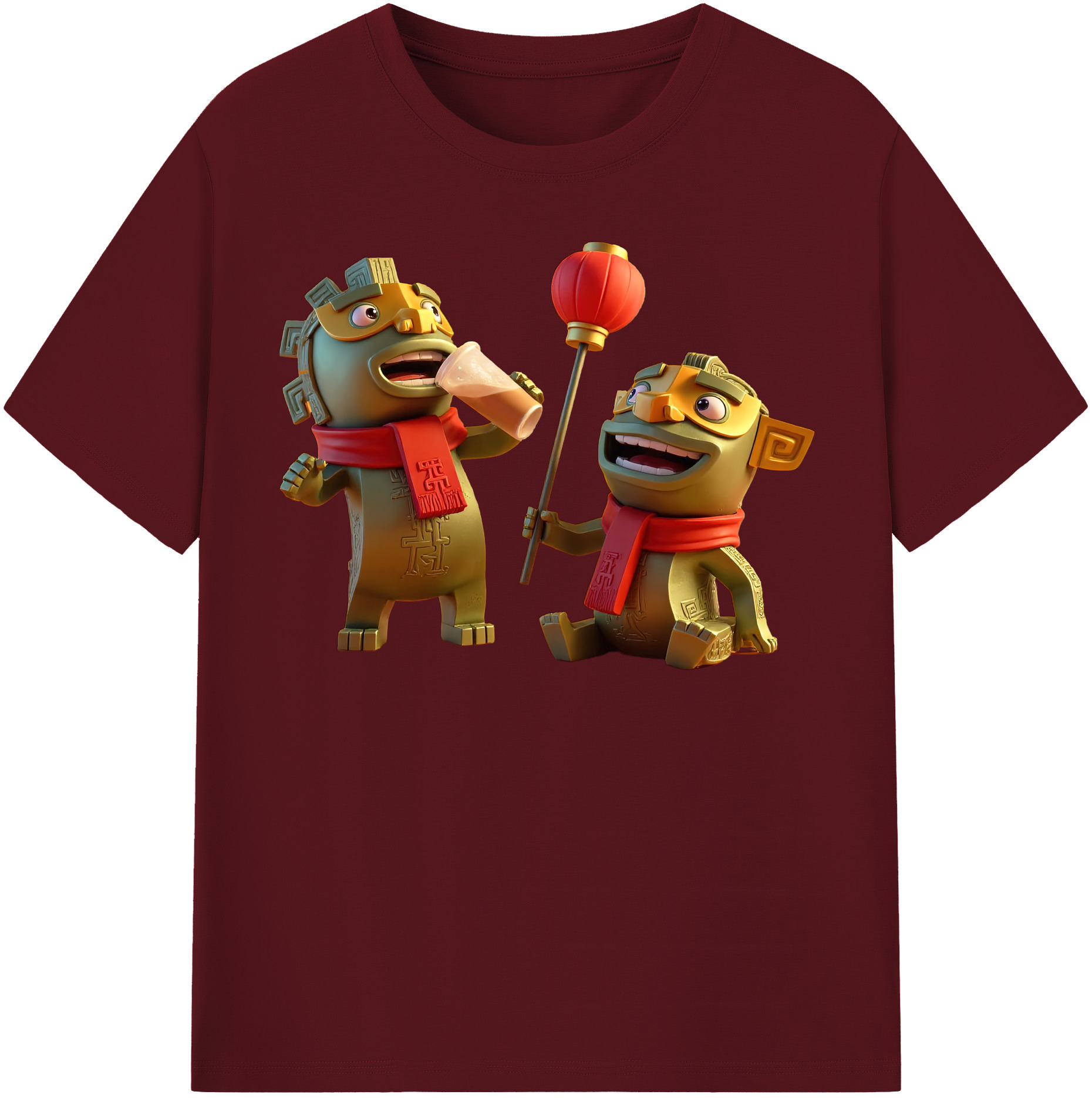 （画像用） Ne Zha 2 ナタ 魔童の大暴れ 綿100％半袖Tシャツ（フロントプリント）